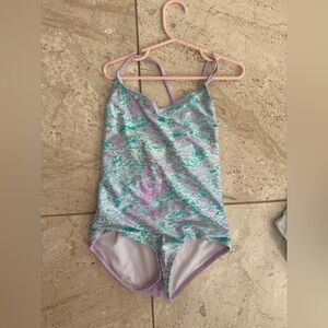 Mermaid Purple and Teal Swimsuit size 7 girls